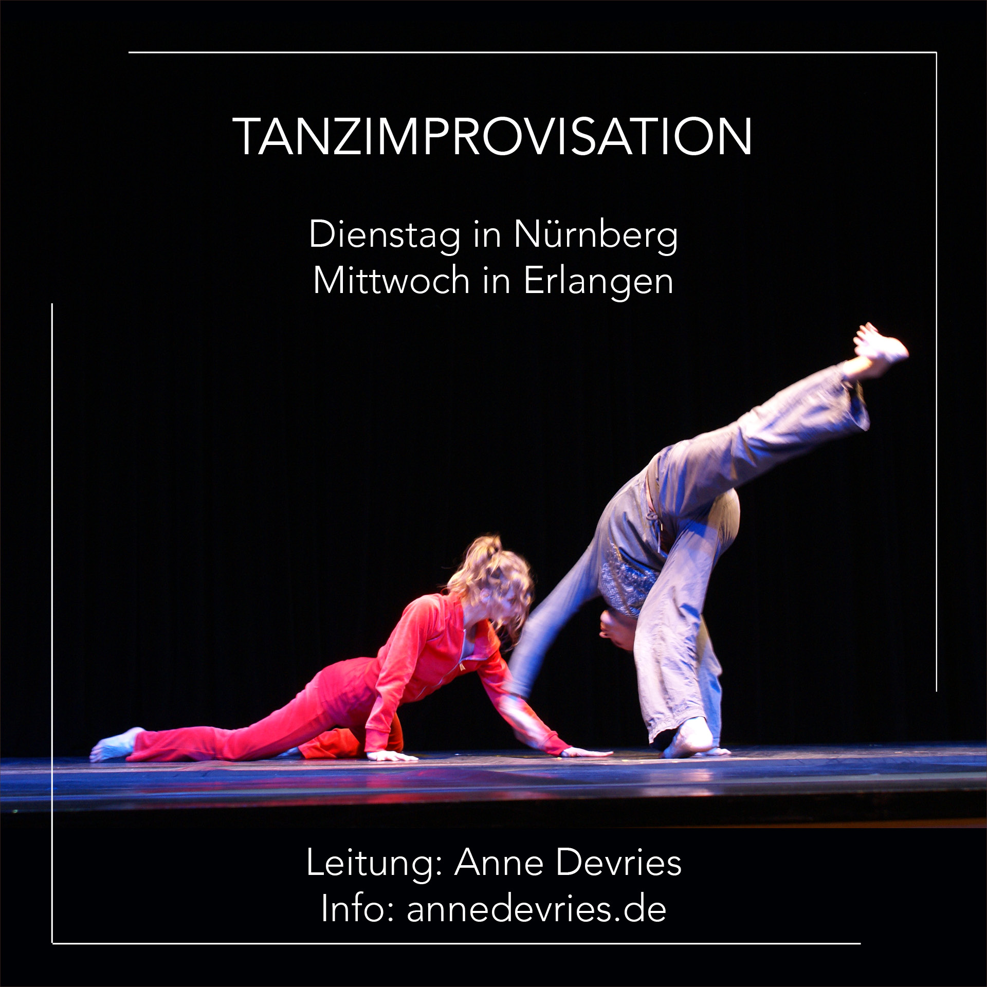 Tanzimprovisation Mittwochs in Erlangen & Dienstags in Nürnberg